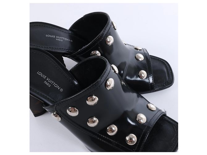 Mules Louis Vuitton Silhouette in vernice Nero BR1211, Taglia EU 37 - vista 12