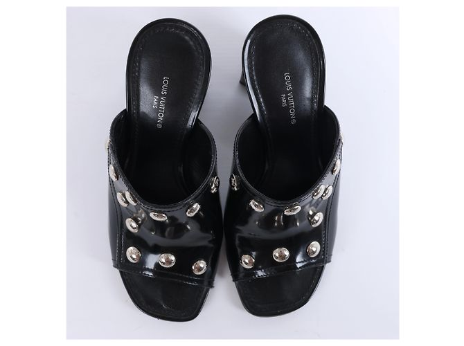 Mules Louis Vuitton Silhouette in vernice Nero BR1211, Taglia EU 37 - vista 5