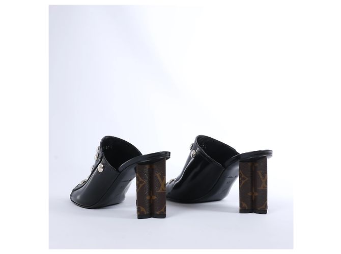 Mules Louis Vuitton Silhouette in vernice Nero BR1211, Taglia EU 37 - vista 7