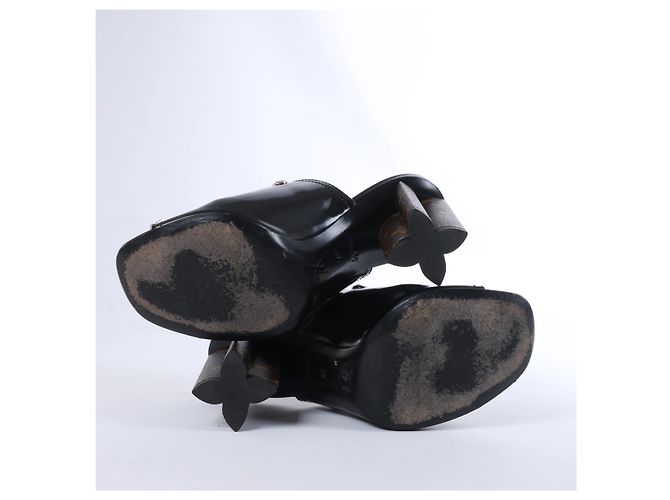 Mules Louis Vuitton Silhouette in vernice Nero BR1211, Taglia EU 37 - vista 9