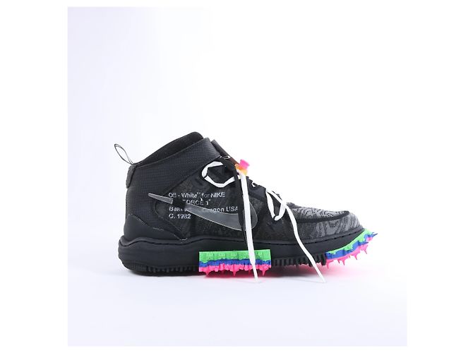 NIKE × OFF-WHITE AIR FORCE 1 MID High-top Sneaker aus Mesh in Schwarz, Größe EU 42 - Ansicht 3