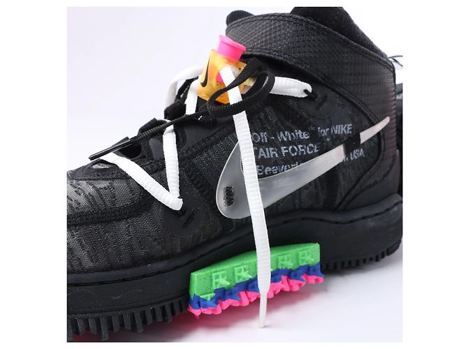 NIKE × OFF-WHITE AIR FORCE 1 MID High-top Sneaker aus Mesh in Schwarz, Größe EU 42 - Ansicht 9