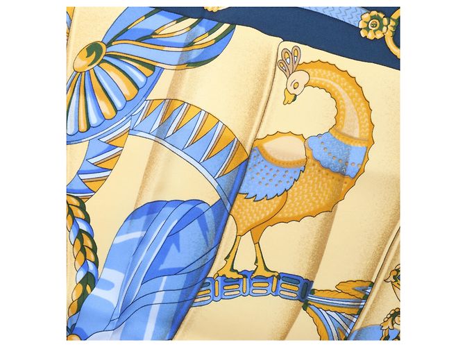 Hermès Carré 90 "Soleil de Soie" Seidentuch in Navy Blue Marineblau - Ansicht 13
