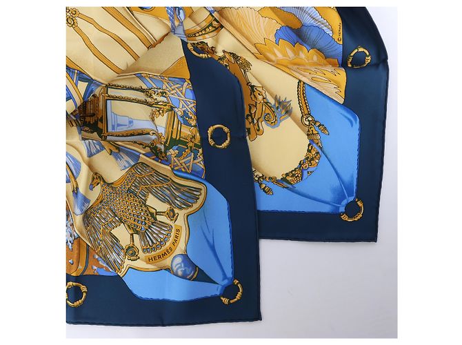 Hermès Carré 90 "Soleil de Soie" Seidentuch in Navy Blue Marineblau - Ansicht 3