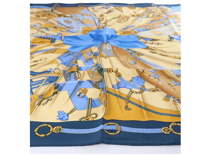 Hermès Carré 90 "Soleil de Soie" Seidentuch in Navy Blue Marineblau - Ansicht 4