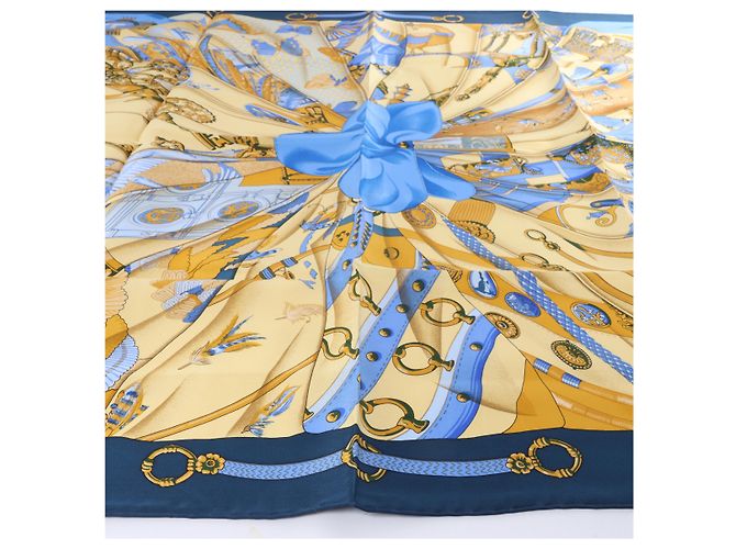 Hermès Carré 90 "Soleil de Soie" Seidentuch in Navy Blue Marineblau - Ansicht 5