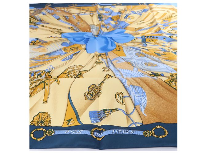 Hermès Carré 90 "Soleil de Soie" Seidentuch in Navy Blue Marineblau - Ansicht 6
