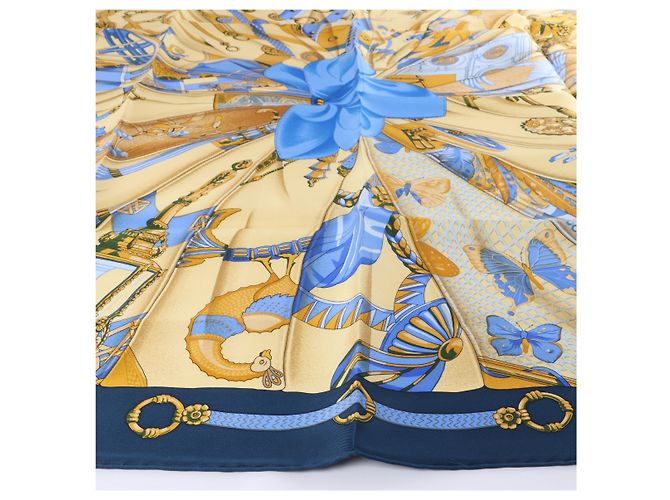 Hermès Carré 90 "Soleil de Soie" Seidentuch in Navy Blue Marineblau - Ansicht 7