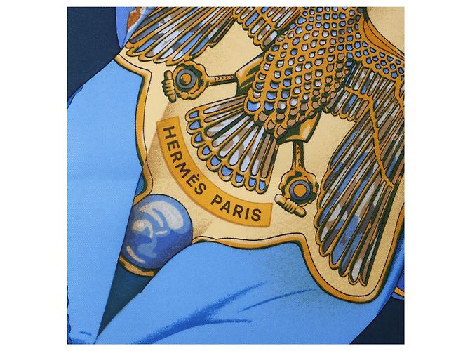 Hermès Carré 90 "Soleil de Soie" Seidentuch in Navy Blue Marineblau - Ansicht 8