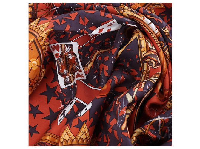 Hermès Carré 90 "LA MAGIE" Seidentuch in Braun - Ansicht 14