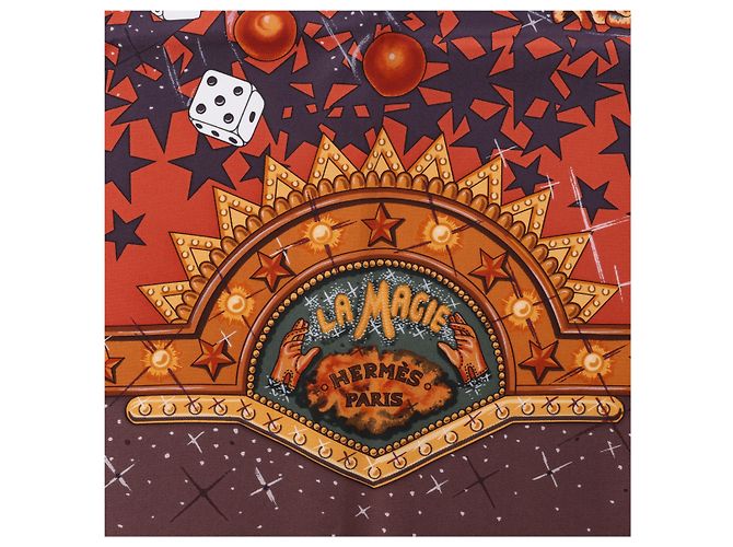 Hermès Carré 90 "LA MAGIE" Seidentuch in Braun - Ansicht 8