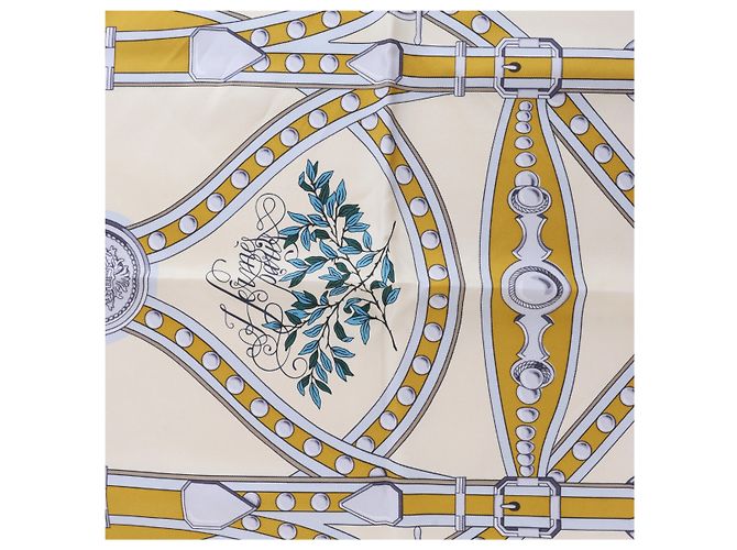 Hermès Carré 90 "Grand Tralala" Seidentuch in Beige x Blue - Ansicht 11