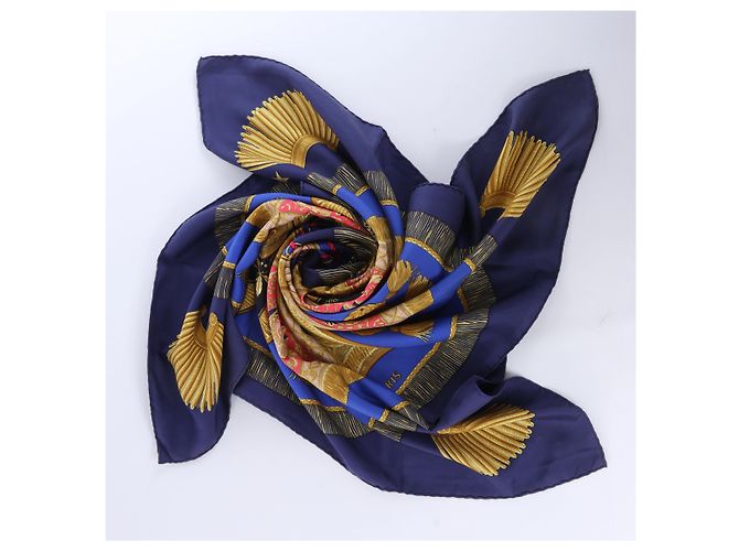 Hermès Carré 90 "Poste et Cavalerie" Seidentuch in Navy Blue Marineblau - Ansicht 11