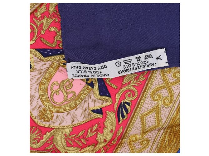 Hermès Carré 90 "Poste et Cavalerie" Seidentuch in Navy Blue Marineblau - Ansicht 13