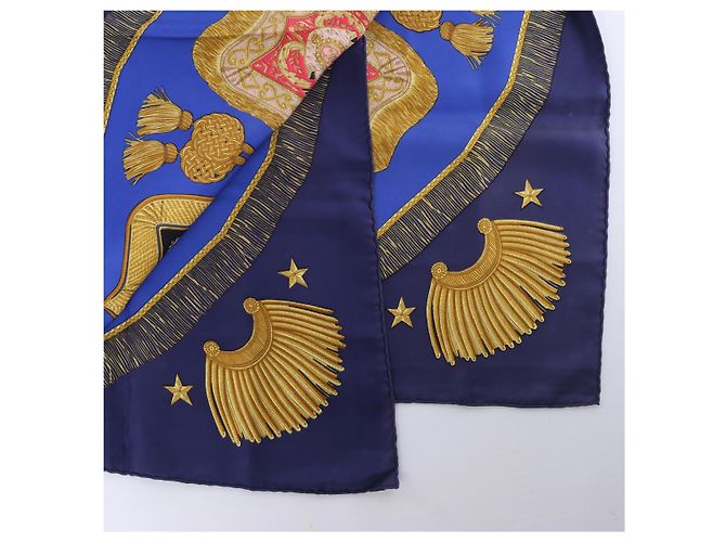 Hermès Carré 90 "Poste et Cavalerie" Seidentuch in Navy Blue Marineblau - Ansicht 2