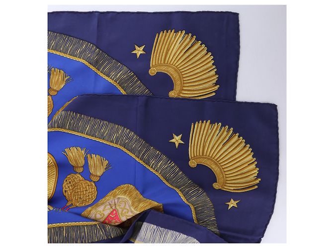 Hermès Carré 90 "Poste et Cavalerie" Seidentuch in Navy Blue Marineblau - Ansicht 3