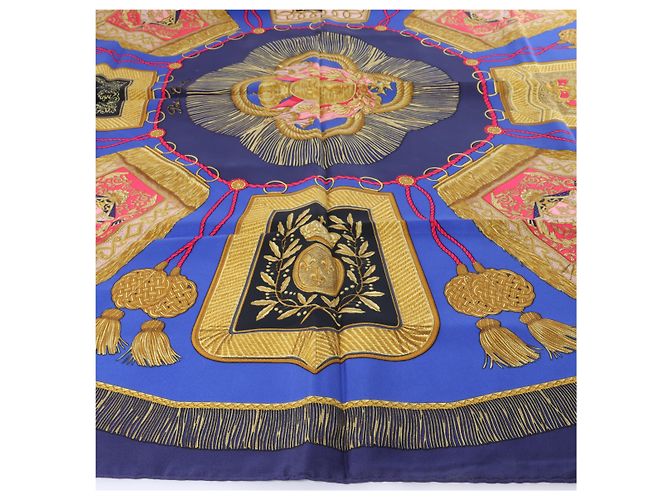 Hermès Carré 90 "Poste et Cavalerie" Seidentuch in Navy Blue Marineblau - Ansicht 4