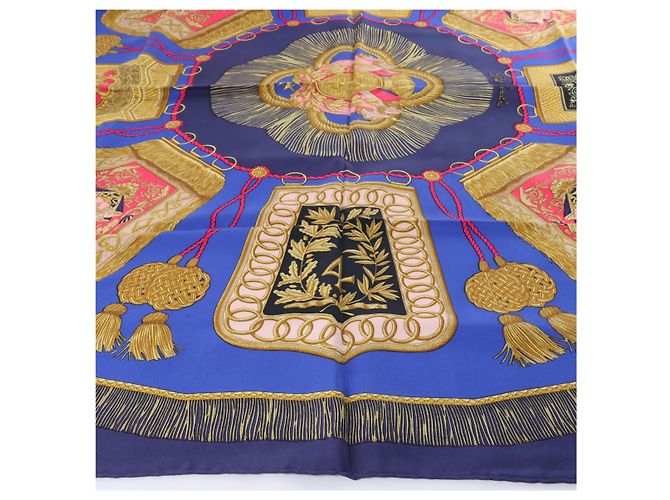 Hermès Carré 90 "Poste et Cavalerie" Seidentuch in Navy Blue Marineblau - Ansicht 6