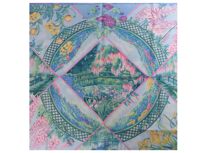Garden Hermès Carré 90 "GIVERNY" Seidentuch in Rosa Pink - Ansicht 10