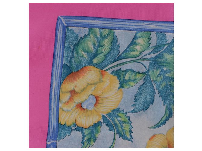 Garden Hermès Carré 90 "GIVERNY" Seidentuch in Rosa Pink - Ansicht 12