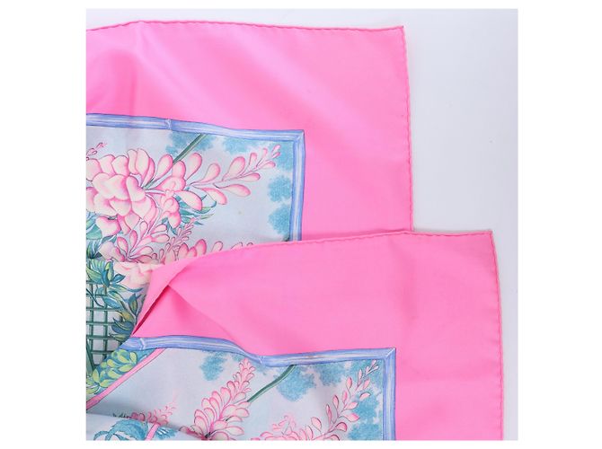 Garden Hermès Carré 90 "GIVERNY" Seidentuch in Rosa Pink - Ansicht 3