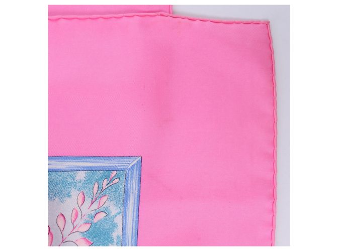Garden Hermès Carré 90 "GIVERNY" Seidentuch in Rosa Pink - Ansicht 4