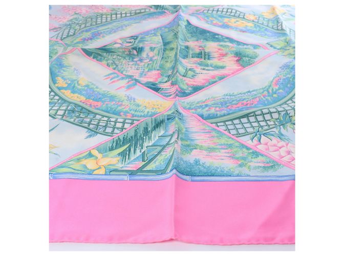 Garden Hermès Carré 90 "GIVERNY" Seidentuch in Rosa Pink - Ansicht 5