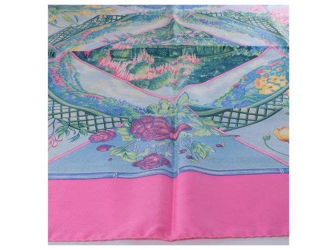 Garden Hermès Carré 90 "GIVERNY" Seidentuch in Rosa Pink - Ansicht 6