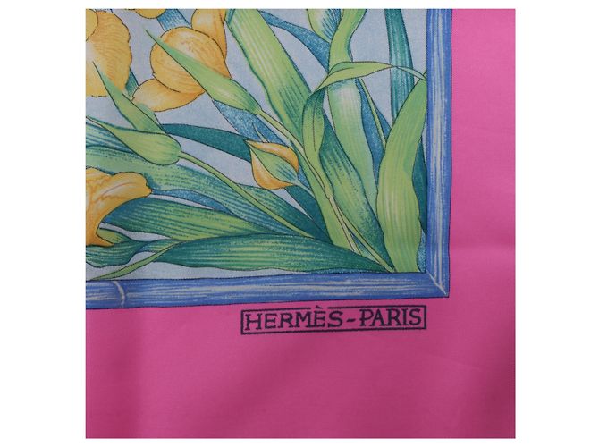 Garden Hermès Carré 90 "GIVERNY" Seidentuch in Rosa Pink - Ansicht 9
