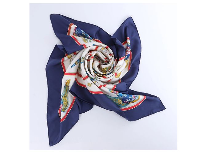 Hermès Carré 90 "Qu'importe le Flacon"
Foulard in seta Navy x White Blu navy - vista 13