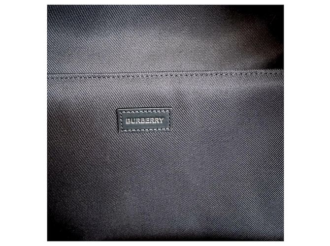 Burberry Check Canvas and Leather Backpack Red Grey Dark blue - view 13