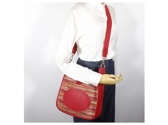 Hermès Borsa a tracolla Hermes Evelyne 1PM Rosso - vista 20
