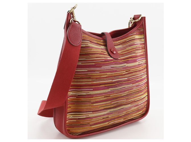 Hermès Borsa a tracolla Hermes Evelyne 1PM Rosso - vista 3