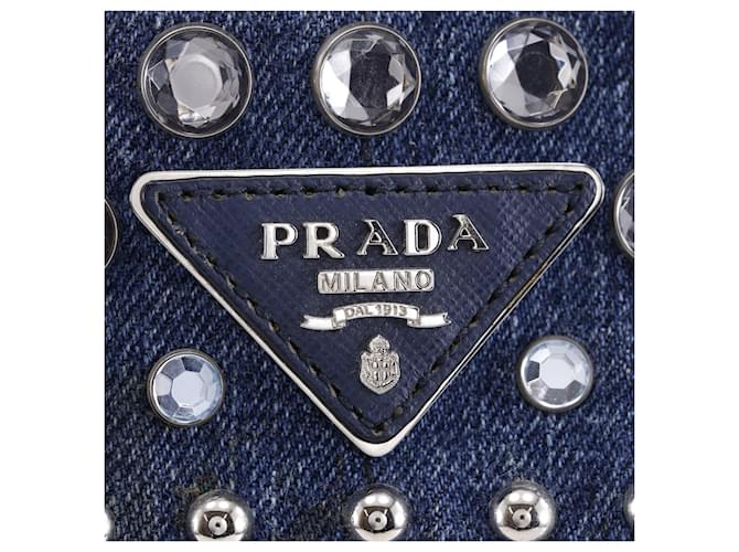 Borsa Prada Canapa Tote M Blu - vista 15