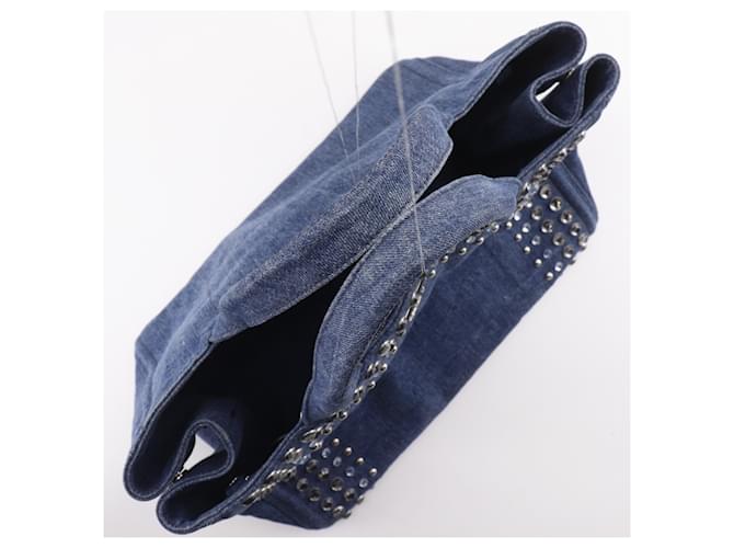 Borsa Prada Canapa Tote M Blu - vista 5