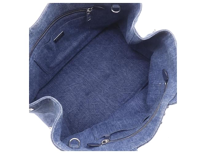 Borsa Prada Canapa Tote M Blu - vista 6