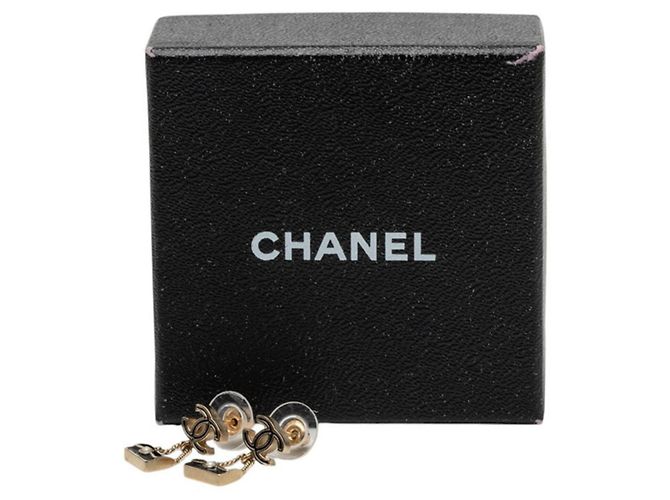 Chanel Coco Mark Handbag Motif Earrings Black Golden - view 4