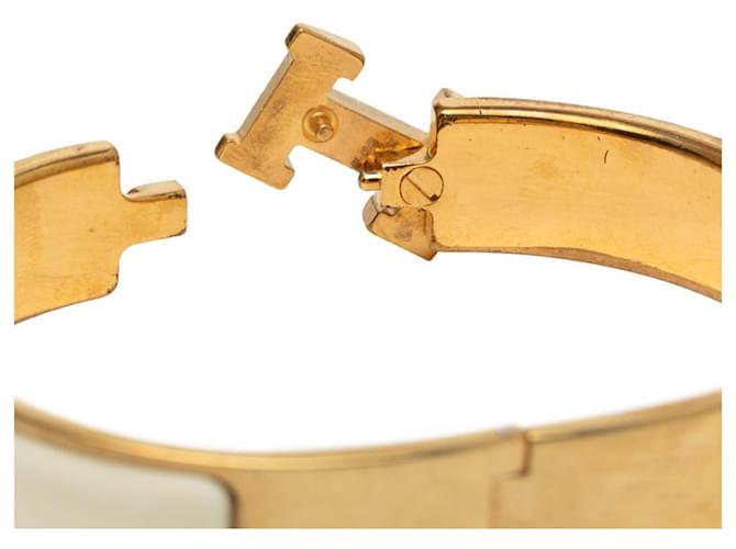 Hermès Bracciale Rigido Hermes Click H PM Bianco D'oro - vista 5