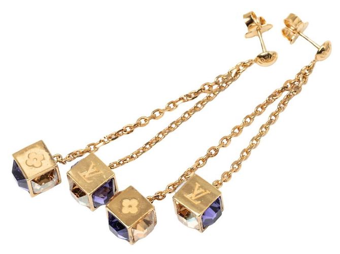 Louis Vuitton Monogram Boucle d'Oreilles Pendan Gamble Earrings D'oro - vista 2