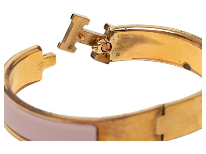 Hermès Bracciale Charm Hermes Click H PM Rosa D'oro - vista 4