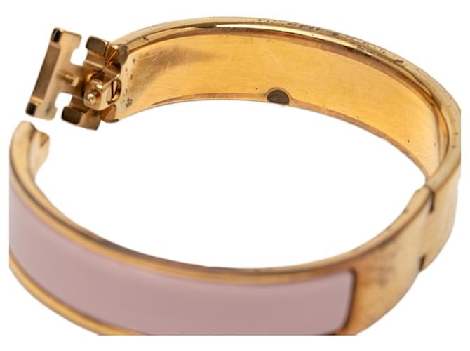 Hermès Bracciale Charm Hermes Click H PM Rosa D'oro - vista 5