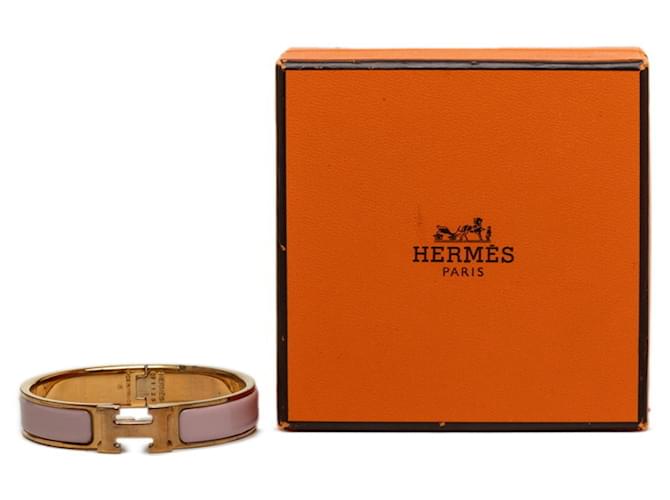 Hermès Bracciale Charm Hermes Click H PM Rosa D'oro - vista 7