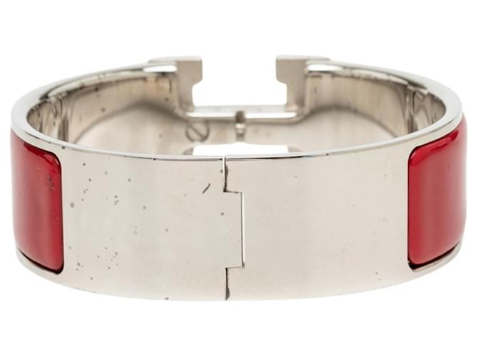 Hermès Bracciale Hermes Clic Clac H PM Argento Rosso - vista 3