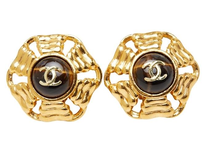 Orecchini a clip Chanel Gold Plated Coco Mark D'oro - vista 2