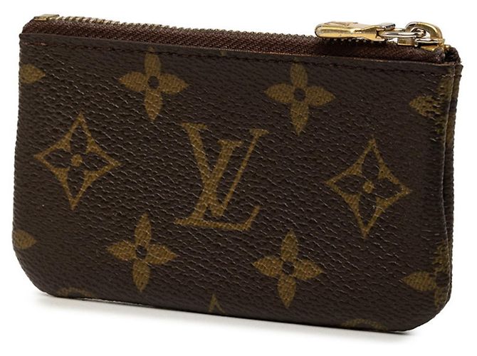 Louis Vuitton Monogram Pochette Clé Coin Case Castaño - vista 2