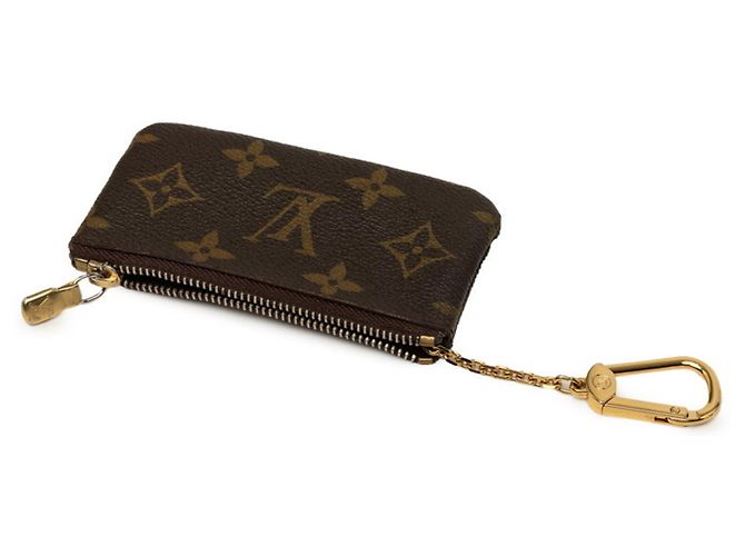 Louis Vuitton Monogram Pochette Clé Coin Case Castaño - vista 4