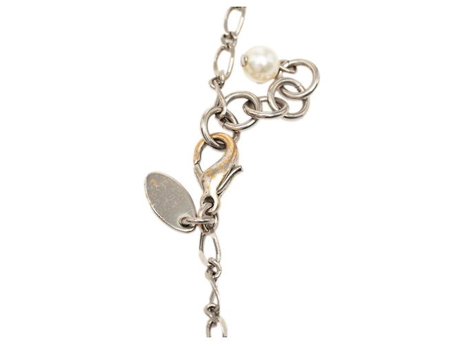 Collana con ciondolo a catena Chanel Coco Mark Nero Argento - vista 3