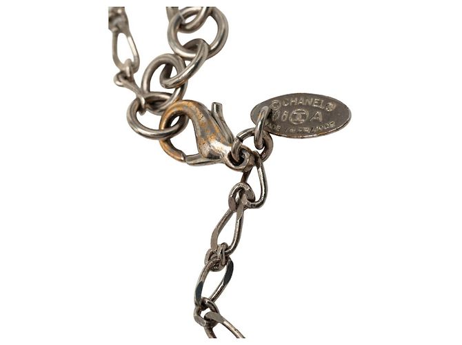 Collana con ciondolo a catena Chanel Coco Mark Nero Argento - vista 4