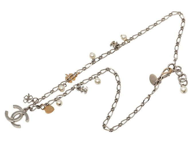 Collana con ciondolo a catena Chanel Coco Mark Nero Argento - vista 5