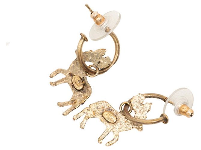 Orecchini Chanel placcati in oro con motivo renna D'oro - vista 2